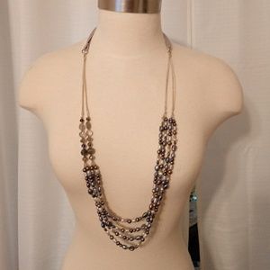 Beautiful liquid silver & natural pearls 4 strand